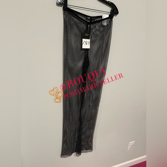 BLOGGERS FAV ZARA RHINESTONE SHIMMERY MESH PANTS - Picture 4 of 14
